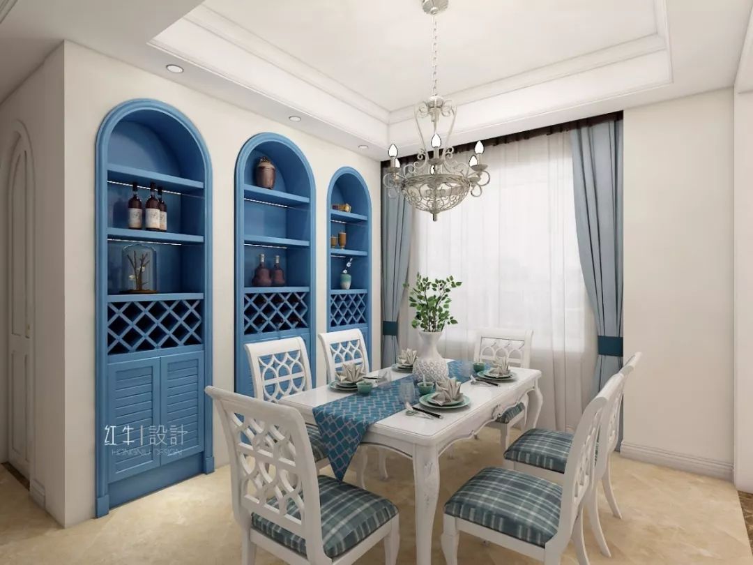 南京燕江府125㎡地中海風格 主打藍白的浪漫情懷05