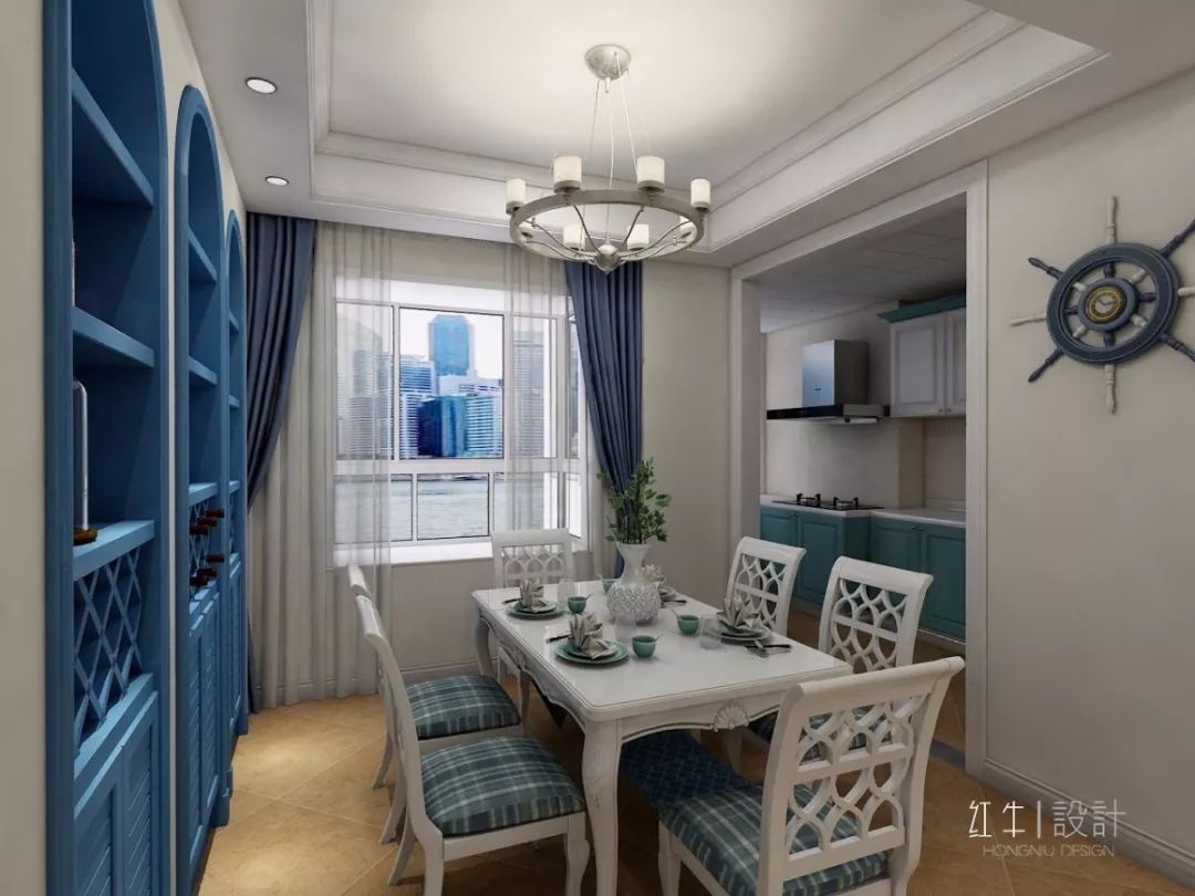 南京燕江府125㎡地中海風格 主打藍白的浪漫情懷06