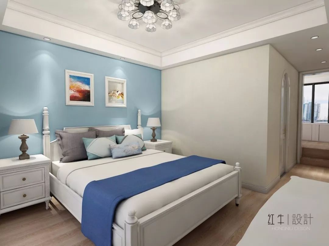 南京燕江府125㎡地中海風格 主打藍白的浪漫情懷08