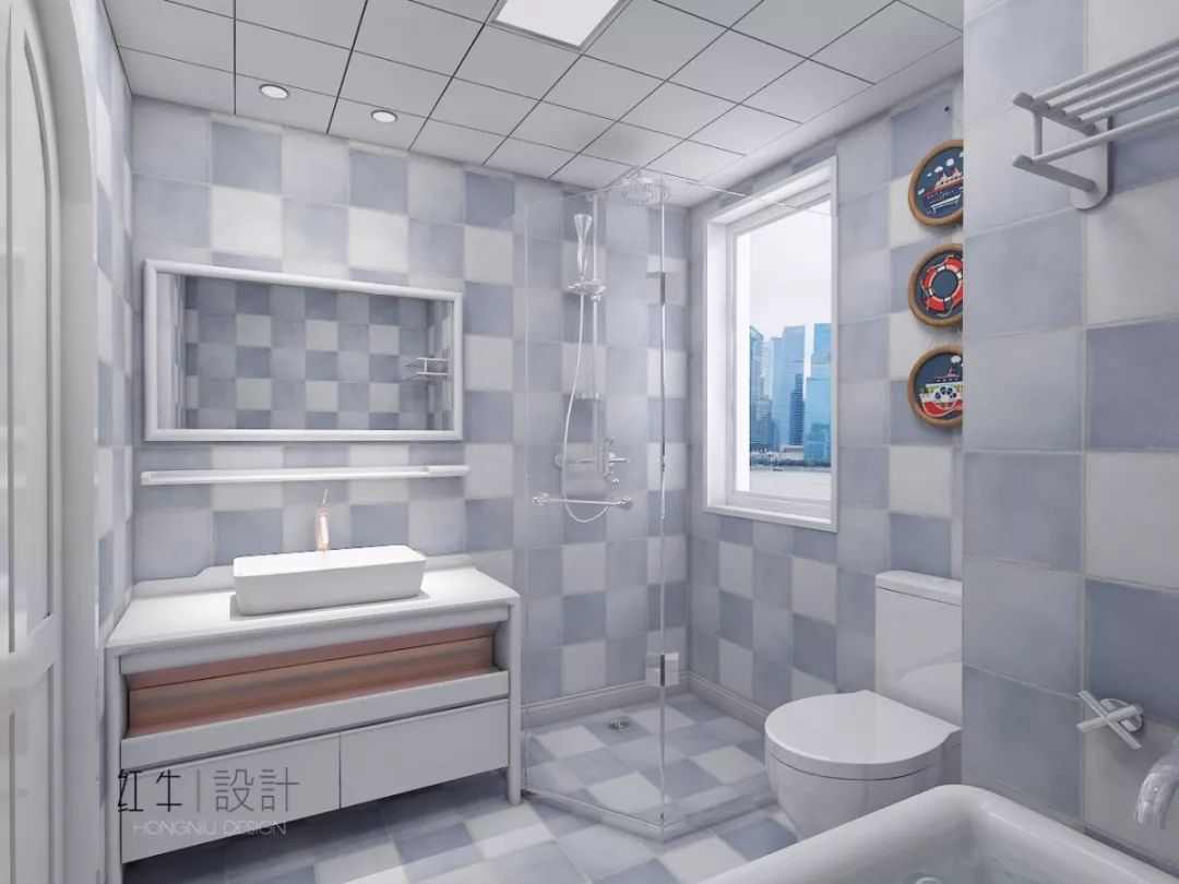 南京燕江府125㎡地中海風格 主打藍白的浪漫情懷09