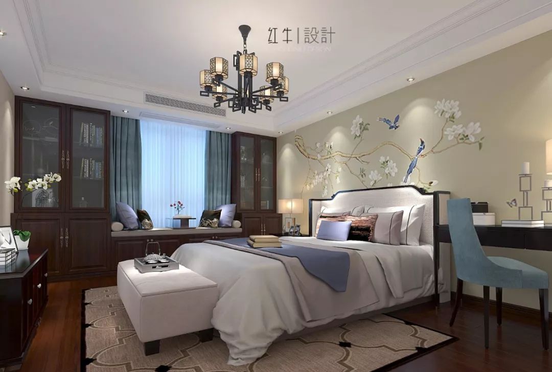 南京奧斯博恩莊園190平米現(xiàn)代中式風格裝修 古典美學融入現(xiàn)代設計05