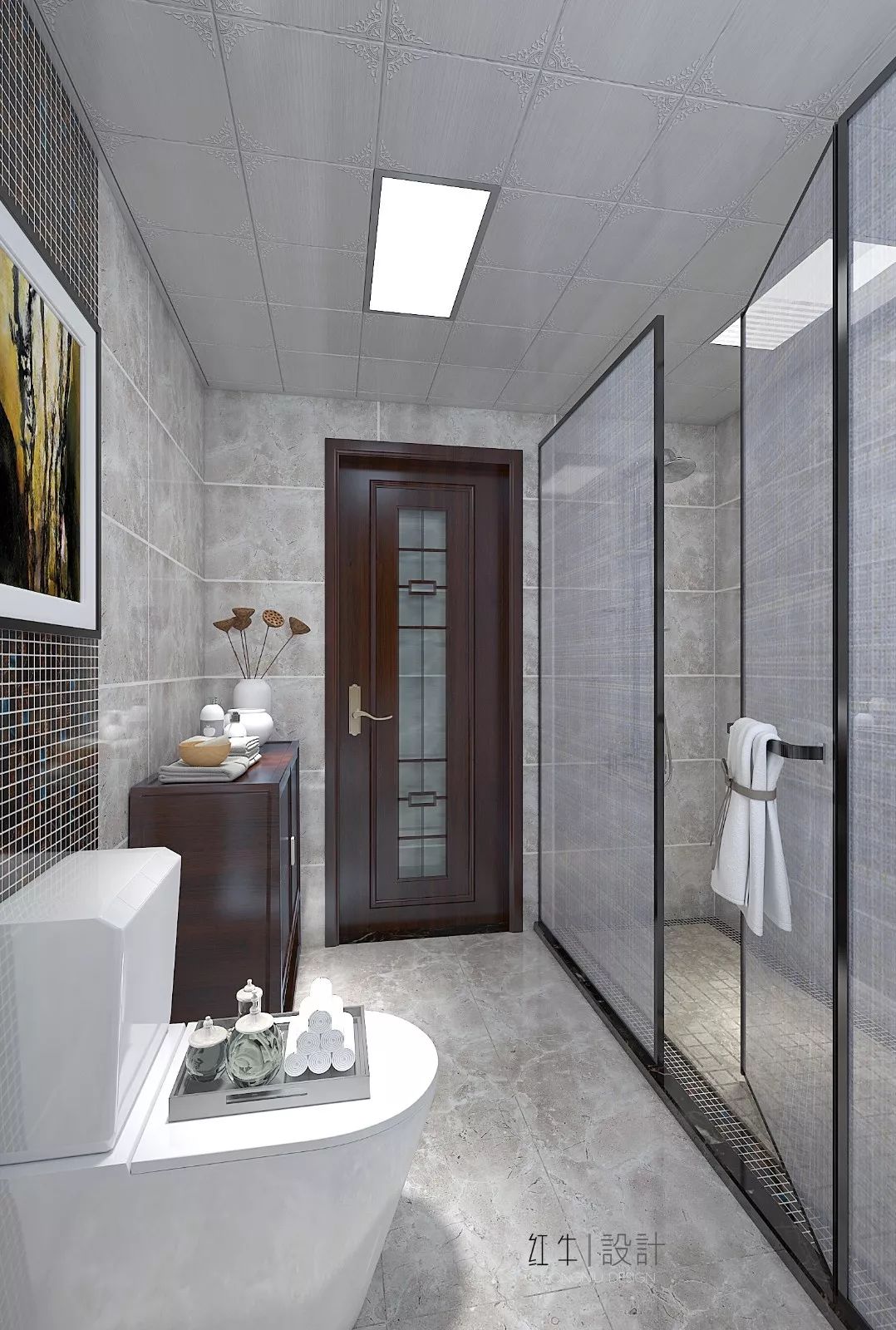 南京奧斯博恩莊園190平米現(xiàn)代中式風格裝修 古典美學融入現(xiàn)代設計08衛(wèi)生間