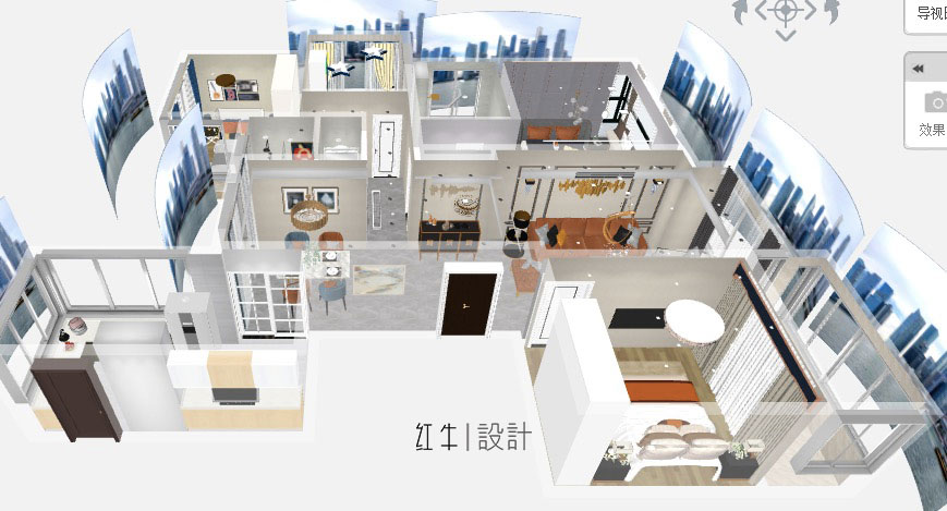 水印580_仇美蓉_南京市江寧區藍光黑鉆公館140㎡輕奢風格裝修_3D