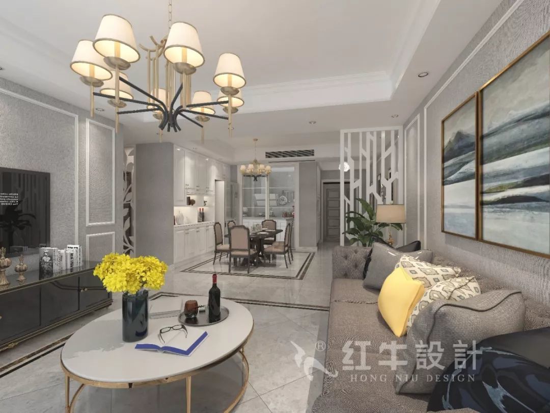 南京老房翻新--即便少掉一個(gè)衛(wèi)生間,也要單獨(dú)的衣帽間!12仇美蓉_康盛花園115㎡輕奢風(fēng)格裝修效果圖_客廳