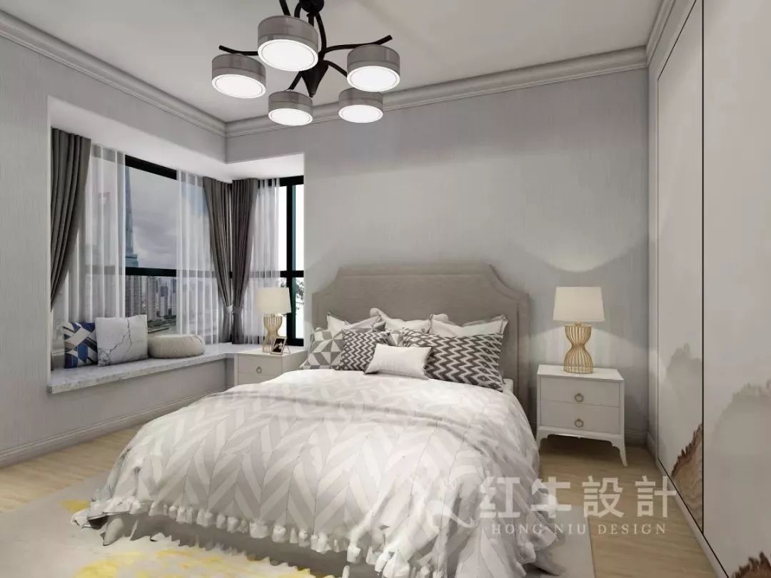 南京老房翻新--即便少掉一個(gè)衛(wèi)生間,也要單獨(dú)的衣帽間!15仇美蓉_康盛花園115㎡輕奢風(fēng)格裝修效果圖_主臥