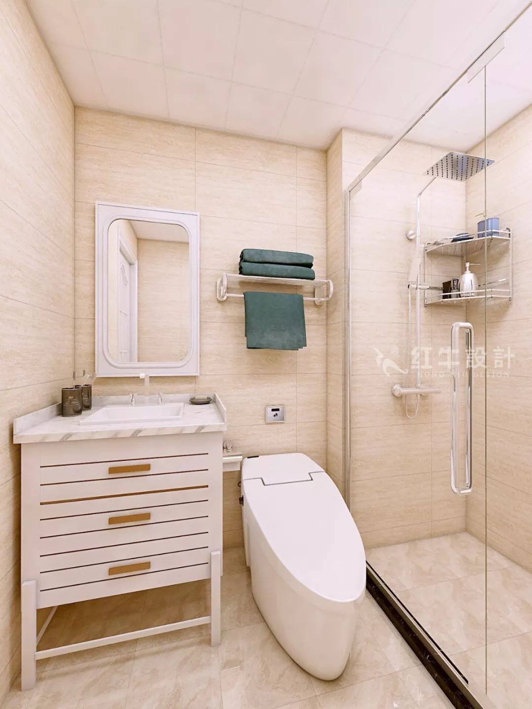 南京恒山花苑106㎡簡歐風格--靜享優雅生活14衛生間