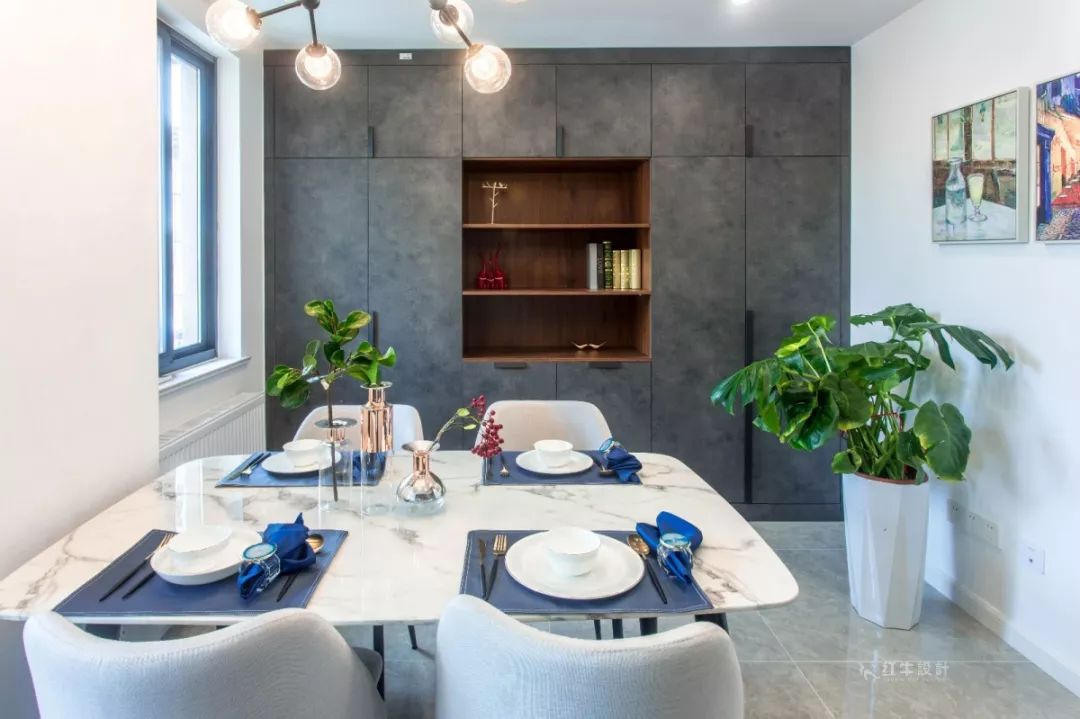 南京龍蟠花苑90㎡現(xiàn)代輕奢--老房升級改造,變身時尚精致家!07餐廳改造