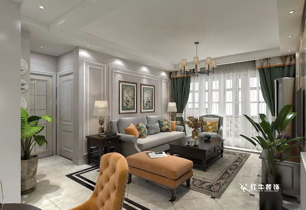 南京萬科光明城市115㎡簡美風格--適合三代人的家居環境01客廳+logo
