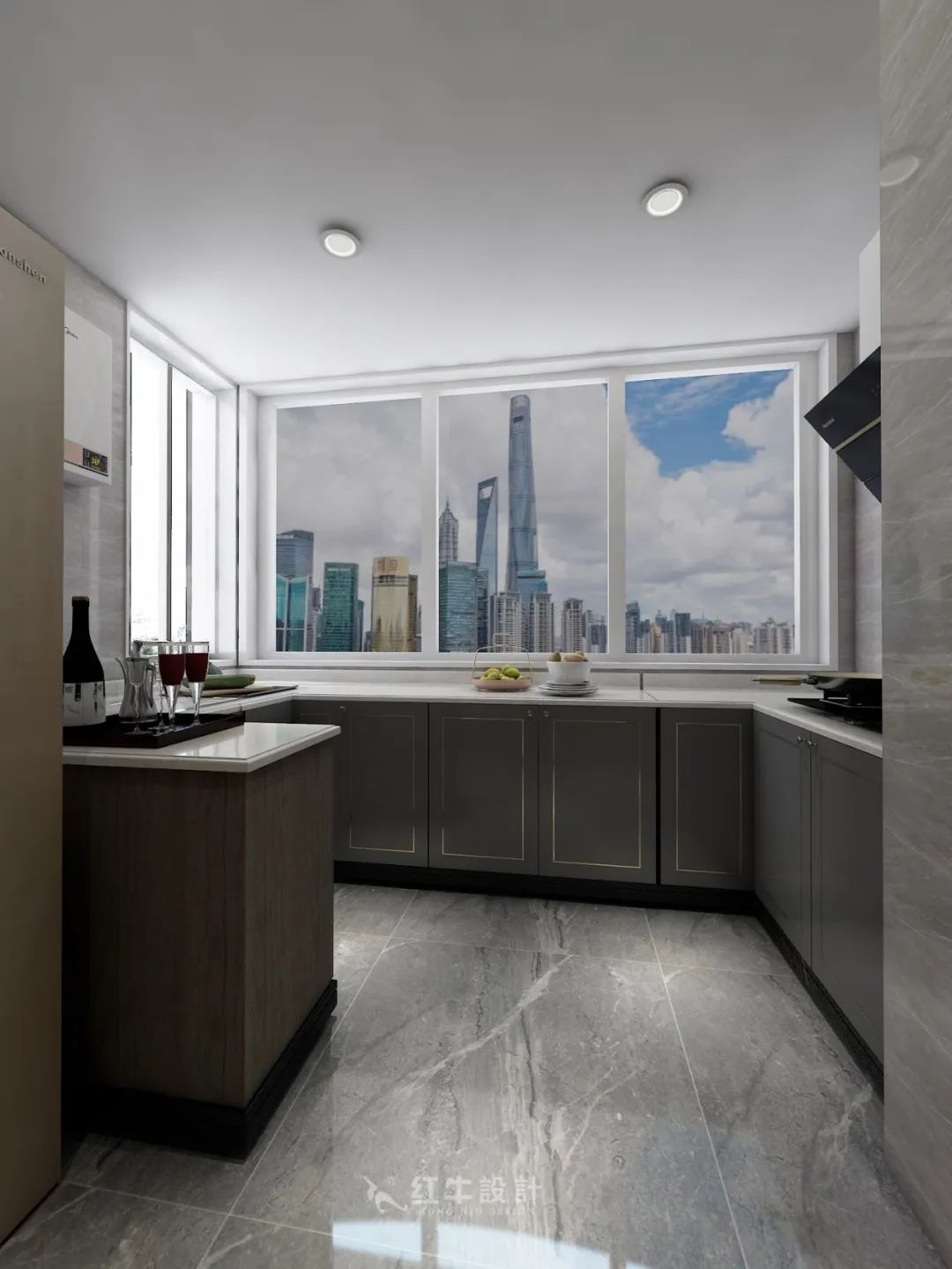 熊皓宇_同曦國際廣場140㎡輕奢風格--改善性住房應該這樣設計08廚房設計