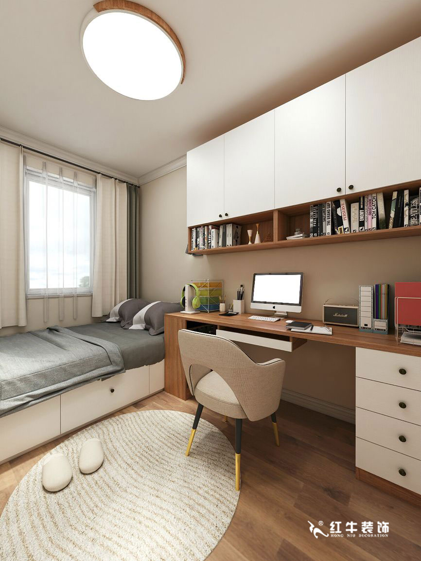 蔣琛_九條巷106㎡現代風“養老房”裝修,給設計做減法!09書房+logo