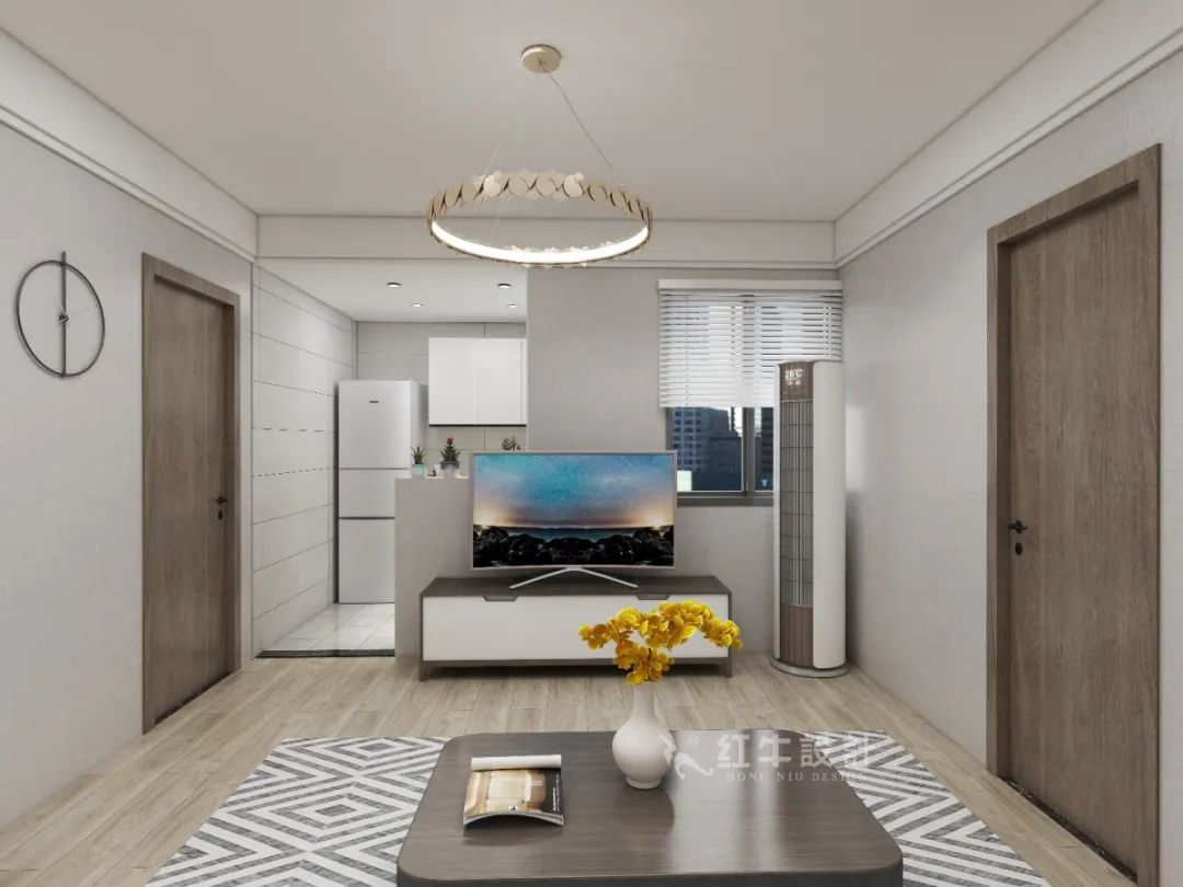 劉萍萍_花崗鴻福城132㎡現代簡約風格_兩套小戶型打通變大宅,中西雙廚房+衣帽間打造品質生活!07客廳