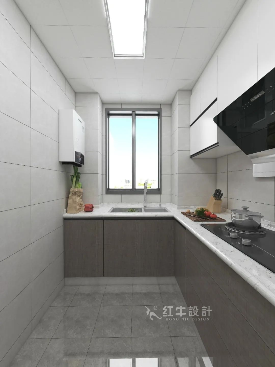 劉萍萍_花崗鴻福城132㎡現代簡約風格_兩套小戶型打通變大宅,中西雙廚房+衣帽間打造品質生活!10廚房