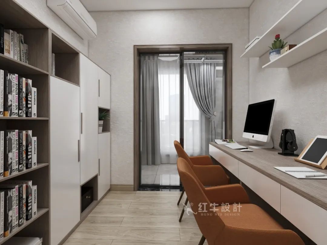 劉萍萍_花崗鴻福城132㎡現代簡約風格_兩套小戶型打通變大宅,中西雙廚房+衣帽間打造品質生活!12書房