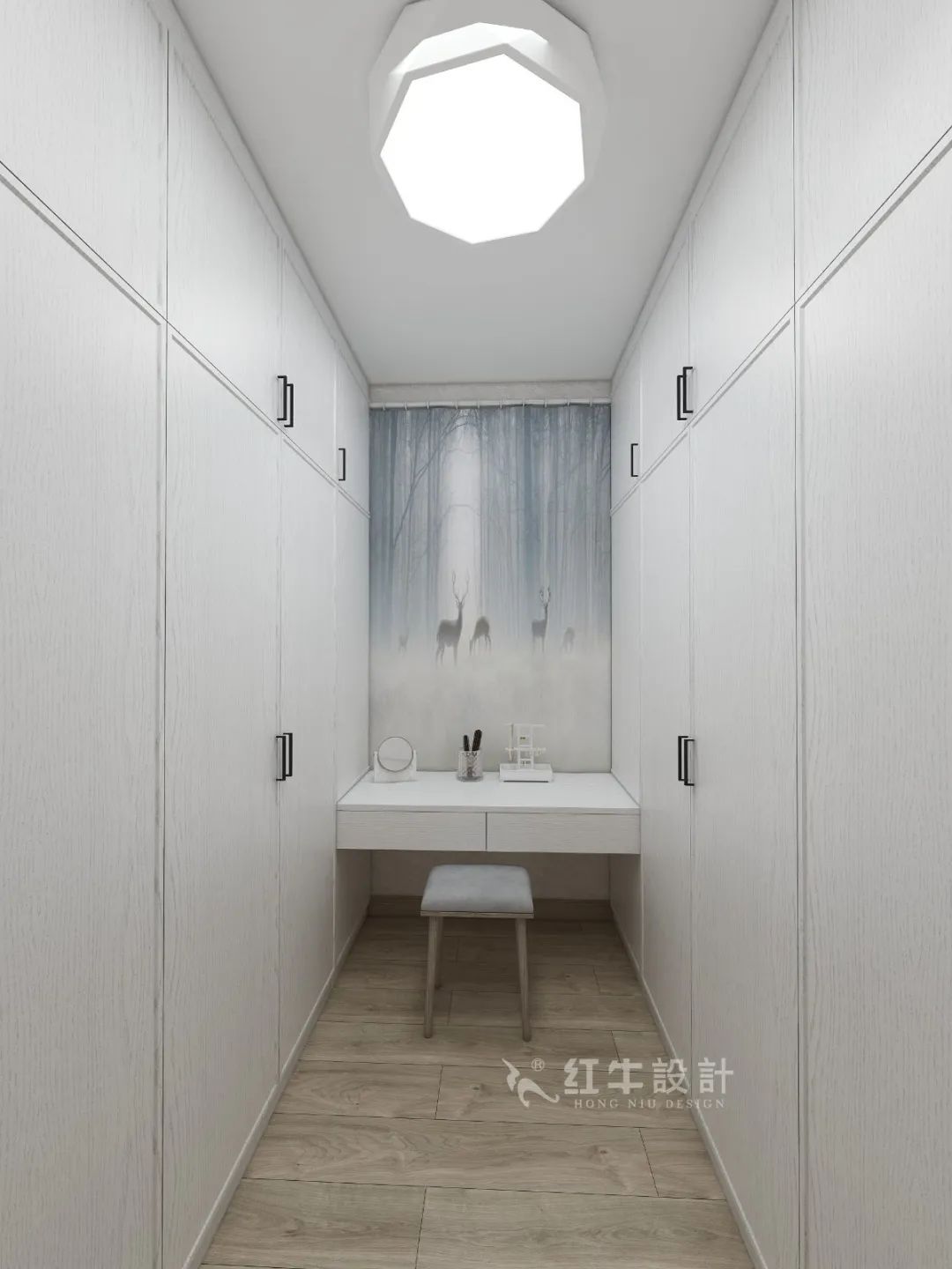 劉萍萍_花崗鴻福城132㎡現代簡約風格_兩套小戶型打通變大宅,中西雙廚房+衣帽間打造品質生活!13衣帽間