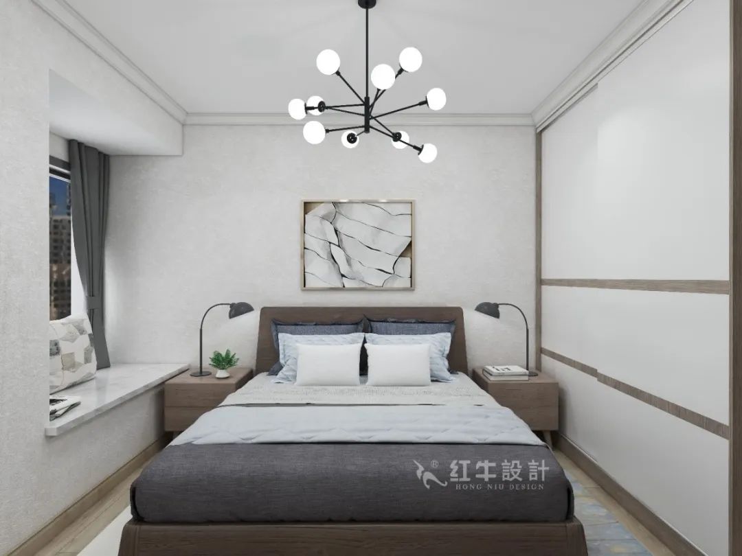 劉萍萍_花崗鴻福城132㎡現代簡約風格_兩套小戶型打通變大宅,中西雙廚房+衣帽間打造品質生活!14主臥