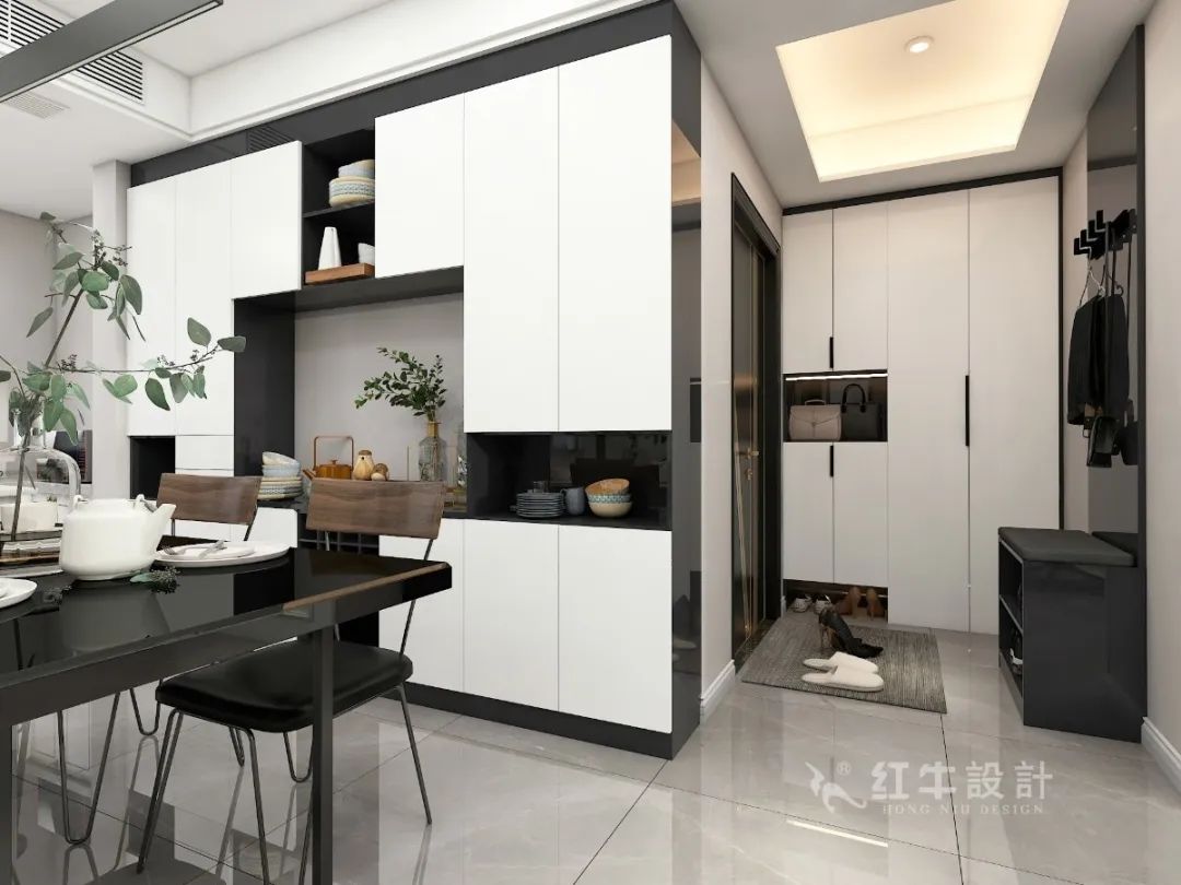 蔣琛_紅牛設計--電建洺悅府160㎡現代風格08效果圖欣賞_玄關