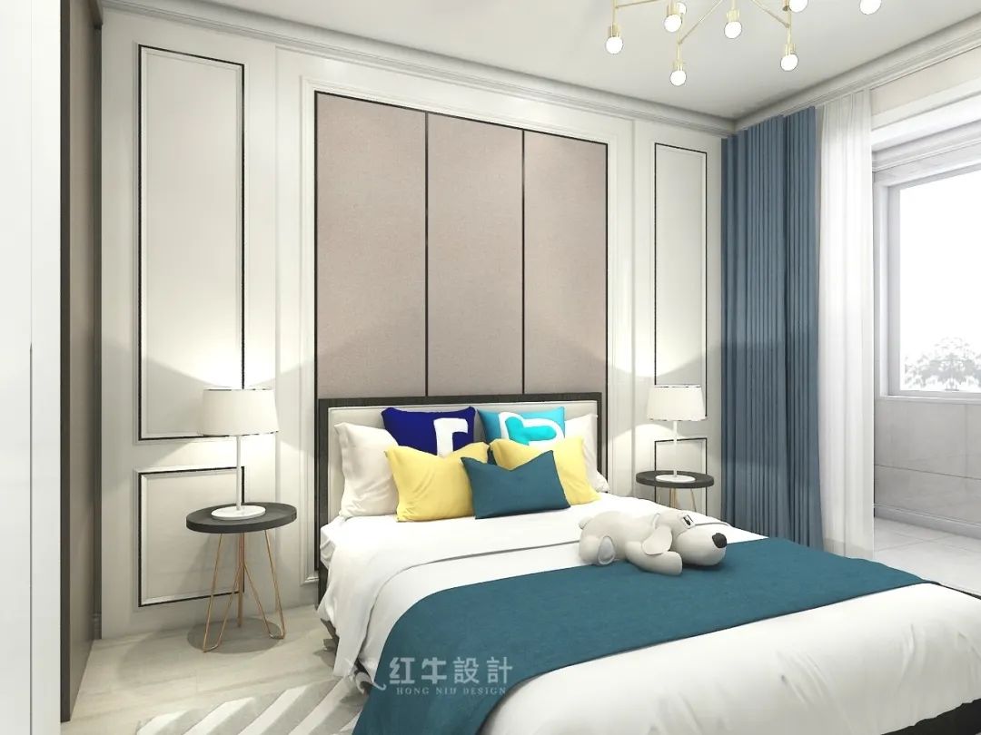 顧娟_紅牛設計--中垠紫金官邸137㎡(F戶型)輕奢風格07效果圖欣賞_主臥