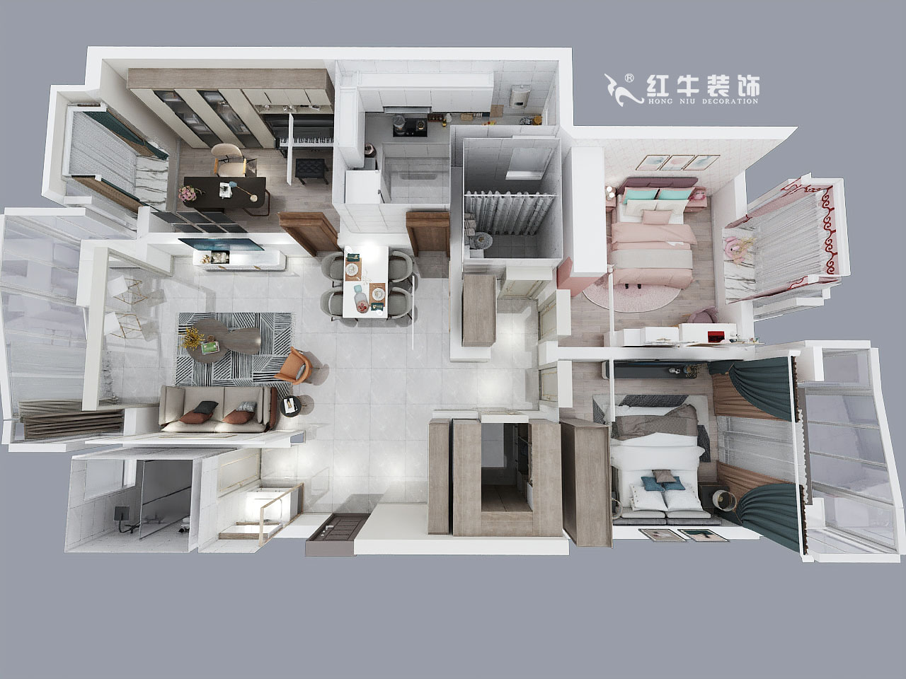 顧娟_蘇寧千秋情緣2-2-301-132㎡-現代輕奢風格_鳥瞰圖+logo