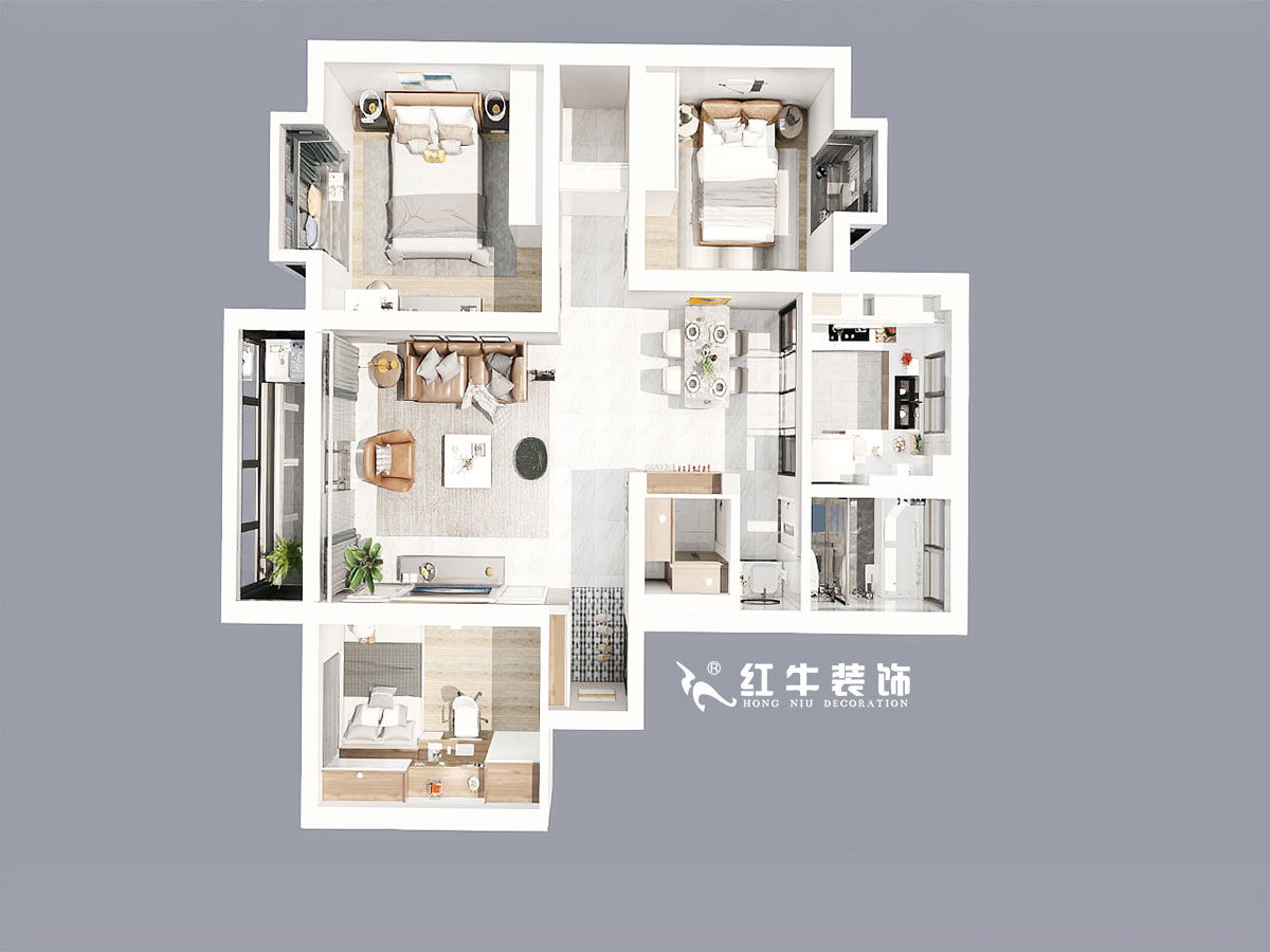 劉小勇_壹城東區13-206-108㎡-現代簡約風格_鳥瞰圖