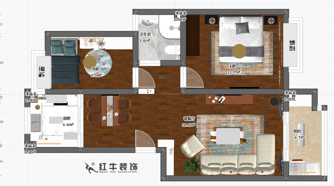 熊皓宇_金貿新村24-79-202-75㎡-現代簡約風格_平面圖