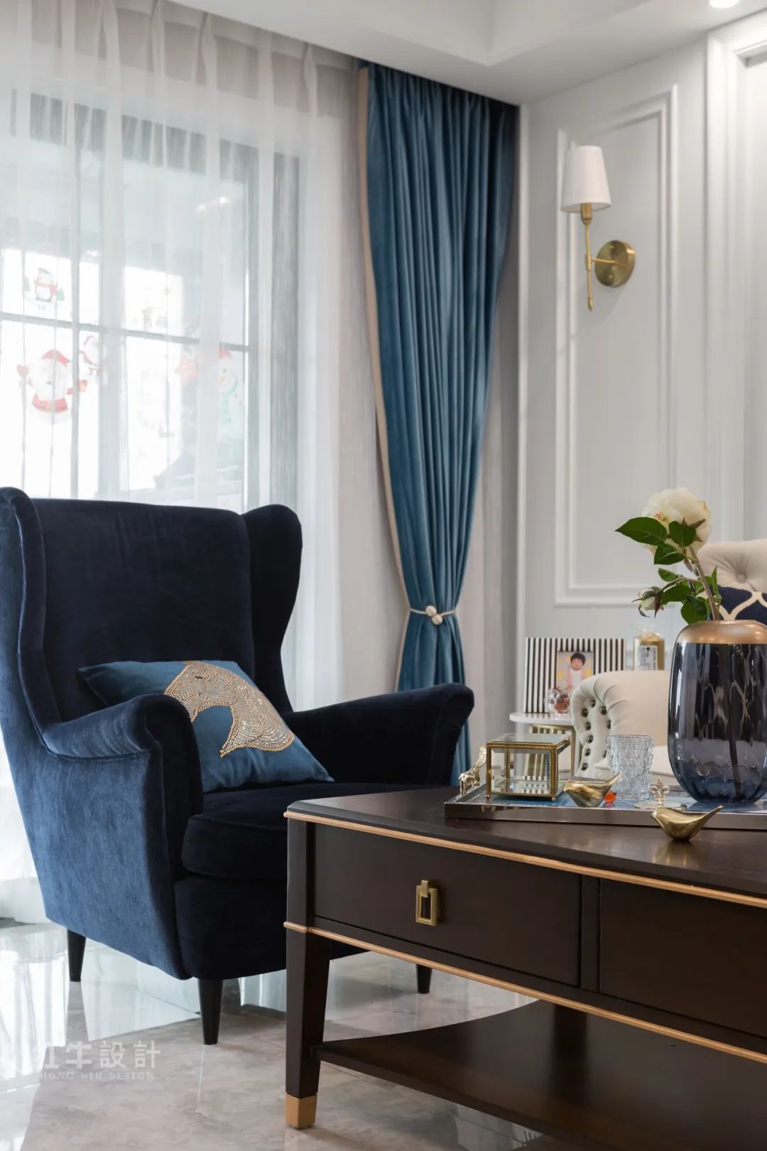 85后夫婦的美式輕奢家,起名“海藍(lán)之謎”!07客廳