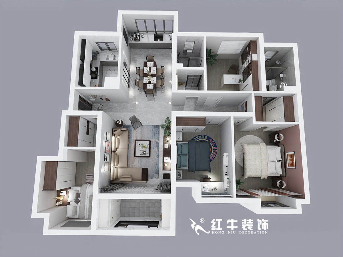 張桐瑋_電建洺悅府6-103-130㎡-現代簡約風格_3室2衛_定制家￥17