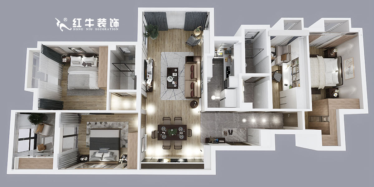 郭志成_翠屏國際廣場苑15-505-150㎡-現(xiàn)代中式風格00鳥瞰圖