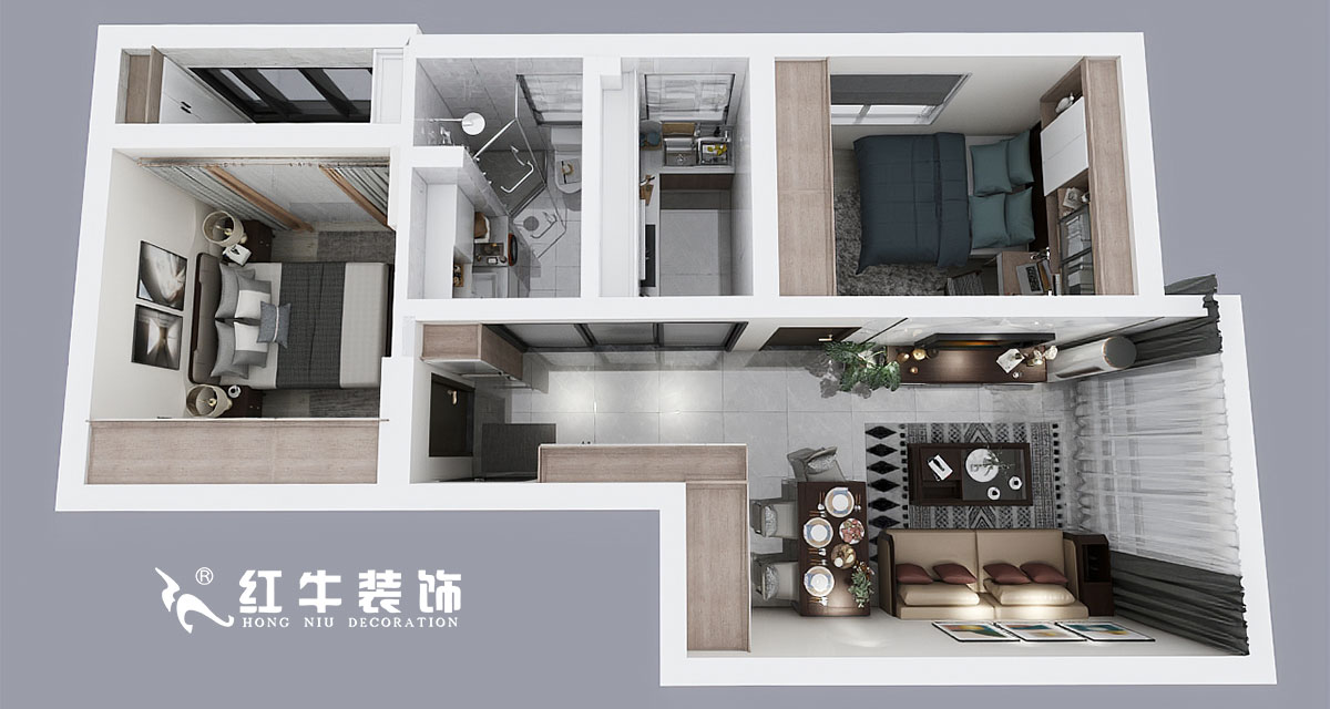陶陽_萬達東坊4-101-70㎡-現代輕奢風格00鳥瞰圖