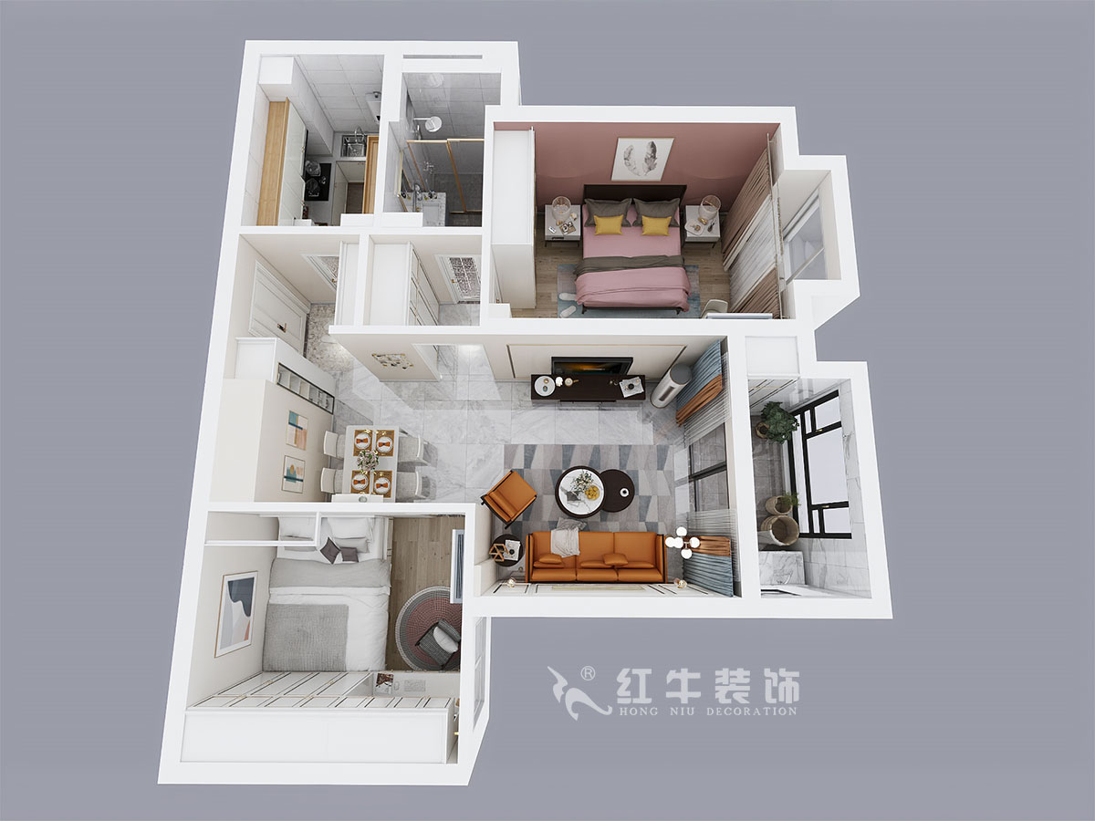 劉萍萍_旭日愛上城5區3-2405-90㎡-輕奢風格_2室2廳1衛(老房裝修)_定制家¥124010_全包12