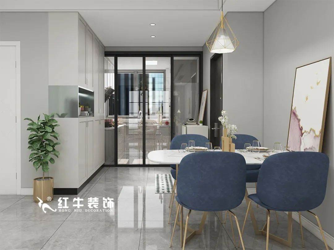 劉萍萍_仙龍灣山莊90㎡輕奢風格｜加入一點金屬線條，這個家高級又溫柔！05