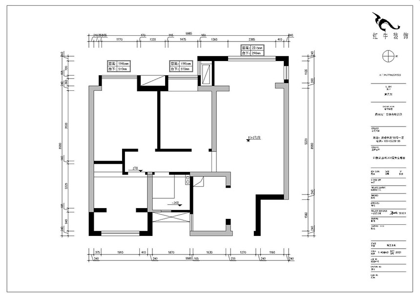 朱明琪_印象花園3-803-89㎡-現代輕奢風格_3室2廳1衛(新房裝修)_成品家¥100000_全包13萬00_01原始結構圖
