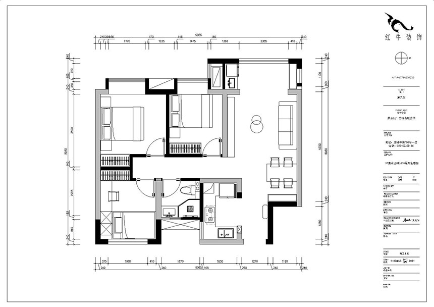 朱明琪_印象花園3-803-89㎡-現代輕奢風格_3室2廳1衛(新房裝修)_成品家¥100000_全包13萬00_02平面布置圖