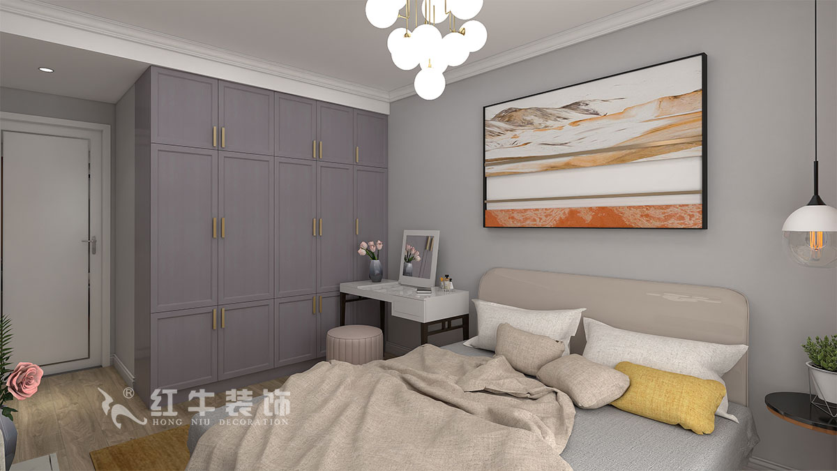 朱明琪|御道嘉庭8-110-82㎡-現代簡約風格|2室2廳1衛|新房裝修|定制家¥123516|全包12萬|04主臥