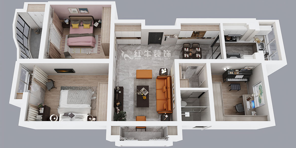 劉萍萍|石城家園5-1-301-109㎡-簡約風格|3室2廳1衛|老房裝修|定制家¥147670|全包14