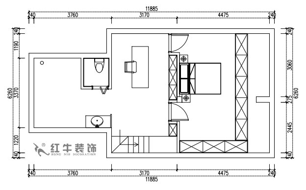 張桐瑋｜雨花村19-701-110㎡-現代簡約風格｜3室2廳1衛｜新房裝修｜定制家￥124244｜全包12萬｜00_04二層平面方案