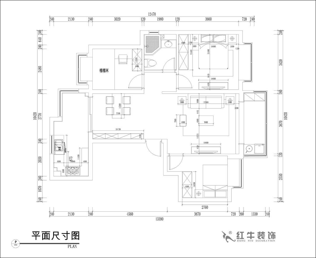 張桐瑋｜恒大林溪郡13-1001-99㎡-簡(jiǎn)歐風(fēng)格｜3室1廳1衛(wèi)｜新房裝修｜定制家￥122000｜全包13萬(wàn)｜00_03家具尺寸圖