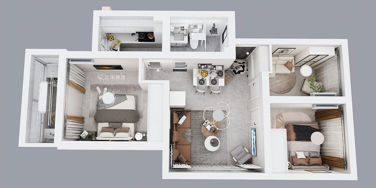 劉萍萍|秦虹小區(qū)鶯虹苑12-56-701-78㎡-簡(jiǎn)歐風(fēng)格|3室2廳1衛(wèi)|老房裝修|定制家|全包12萬(wàn)|00_05鳥(niǎo)瞰圖