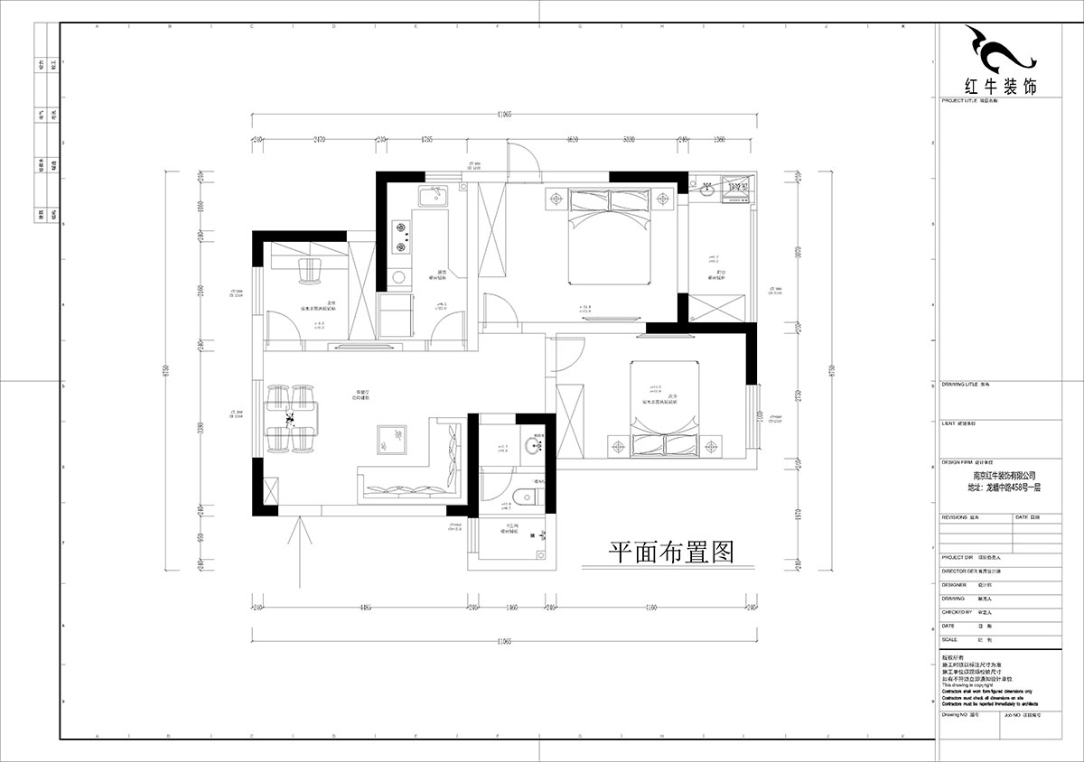 孟憲濤｜花崗幸福城玉蘭園10-201-90㎡-現代簡約風格｜3室1廳1衛｜老房裝修｜定制家｜全包13萬｜00_02平面布置圖