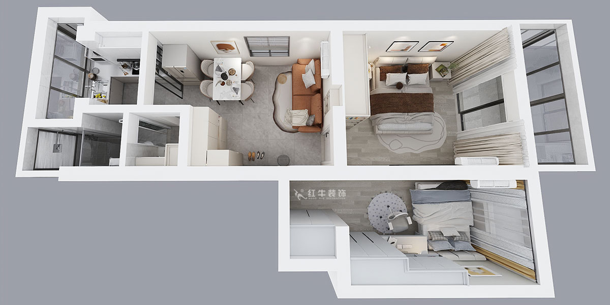 賈庭｜水西門大街133號1-201-52㎡-現(xiàn)代風格｜2室1廳1廚1衛(wèi)｜老房裝修｜定制家｜全包8