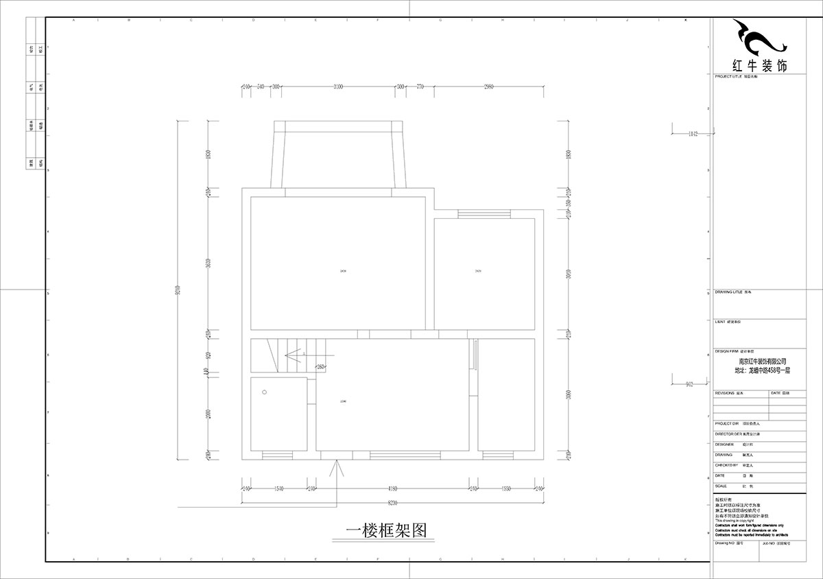 孟憲濤|養龍山莊D-11B-120㎡-現代簡約風格|3室2廳2衛|老房裝修|定制家|全包14萬|00_01一樓框架圖