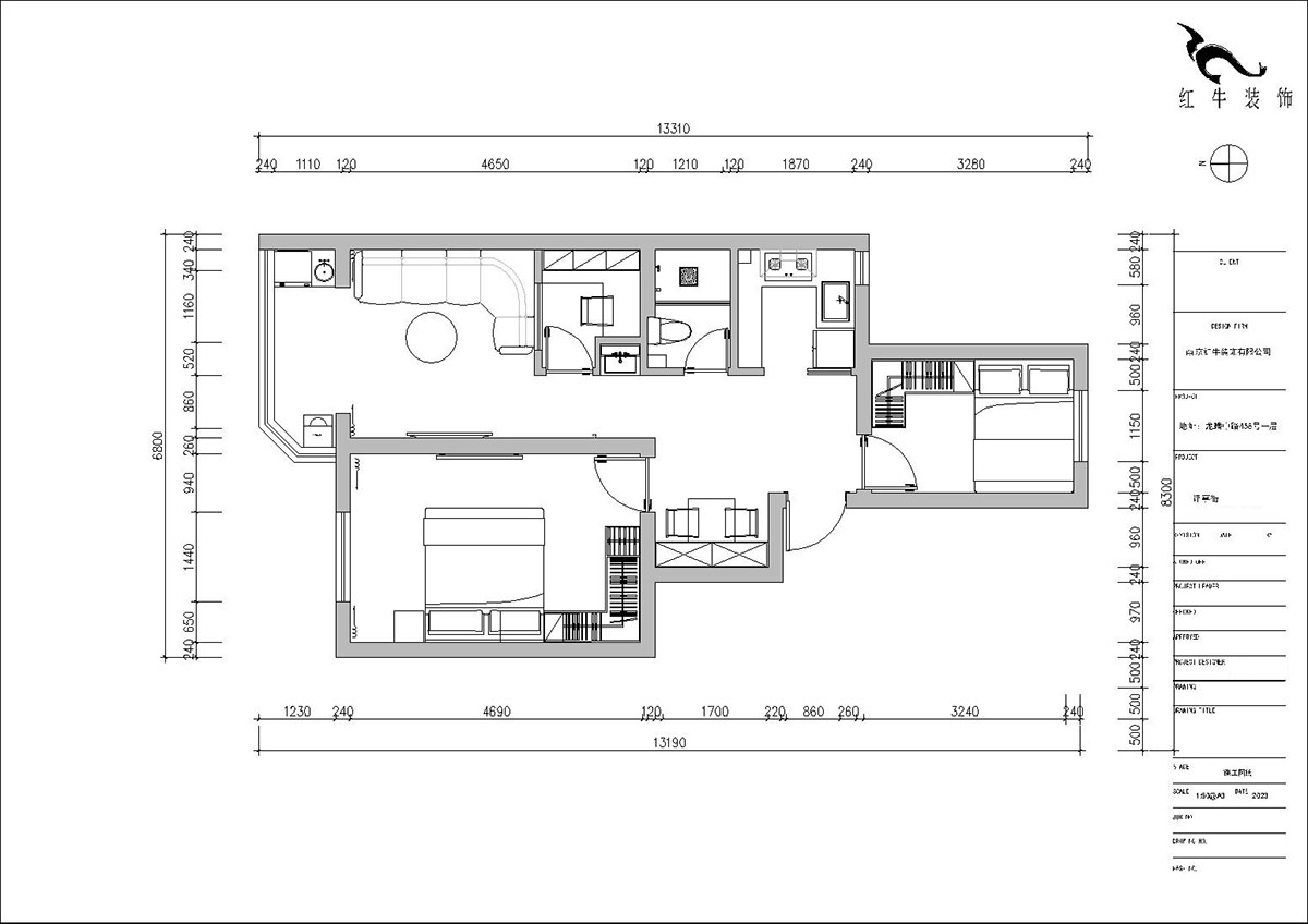 朱明琪|評事街137號3-402-71㎡-原木風格|3室2廳1衛|老房改造|定制家|全包11萬|00_02平面布置圖