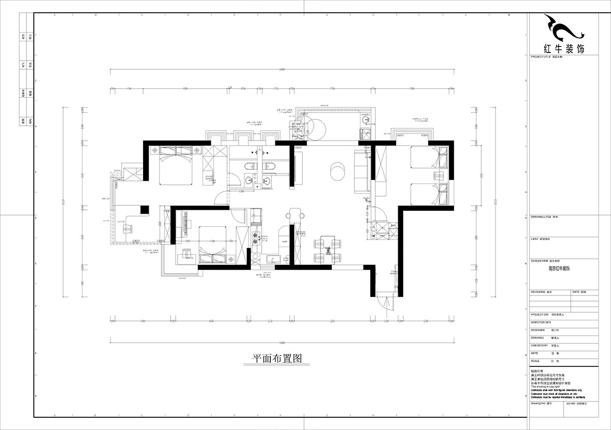 孟憲濤｜龍園北路80號1-2706-130㎡-現代簡約風格｜4室2廳2衛｜老房裝修｜定制家｜全包16萬｜00_02平面布置圖