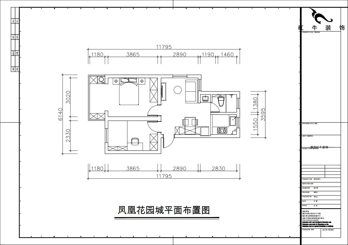 朱彥｜鳳凰花園城金陵園2幢10號502室-64㎡-現代簡約風格｜2室1廳1衛｜老房改造｜定制家｜全包10萬｜00_02平面布置圖