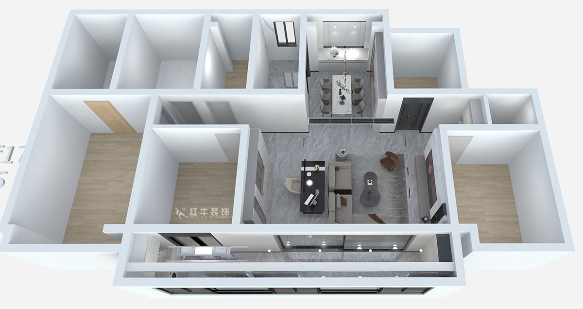 熊皓宇|頤和鉑岸江璟-140㎡-現代輕奢風格|精裝修局改|00_02鳥瞰圖