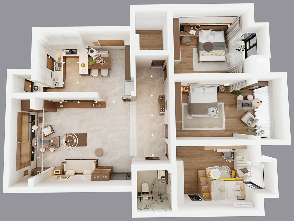 魏明花|新理想佳園38-603-140㎡-宋氏美學風格|3室2廳2衛|二手房裝修|定制家|全包14