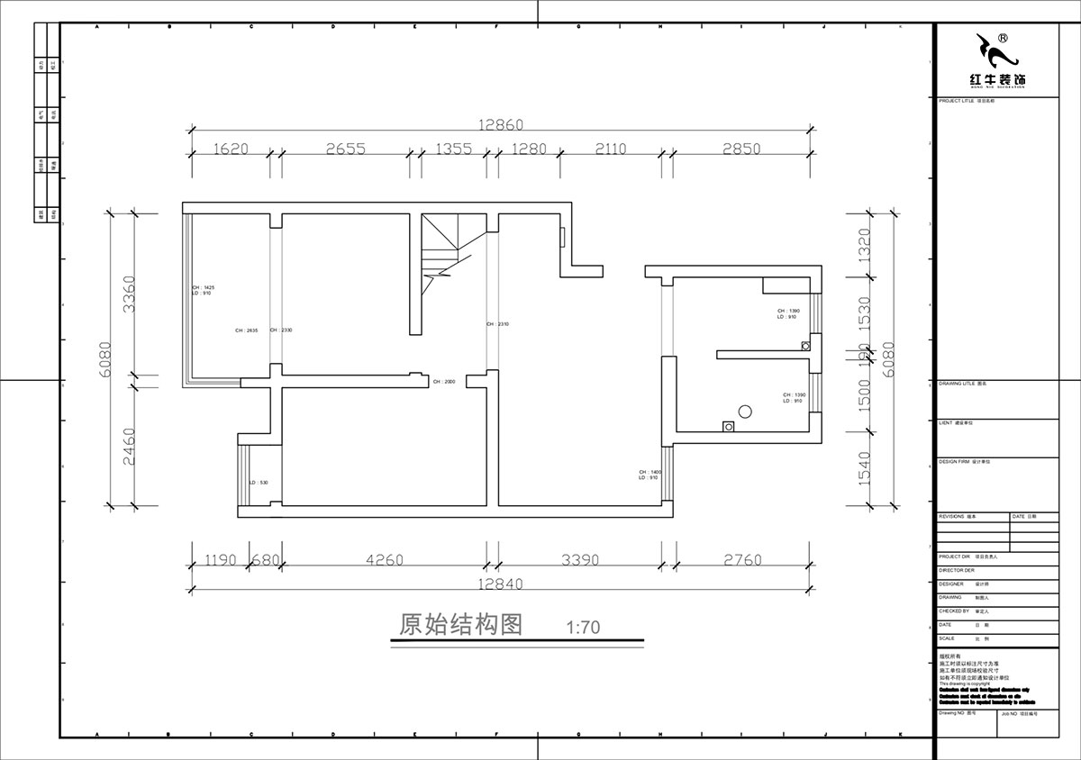 蔣?。鼕W體新城翠杉園15-507-(72+40)㎡-中古風｜復式｜2室1廳1衛+閣樓｜老房裝修｜定制家｜全包12萬｜00_01原始結構圖